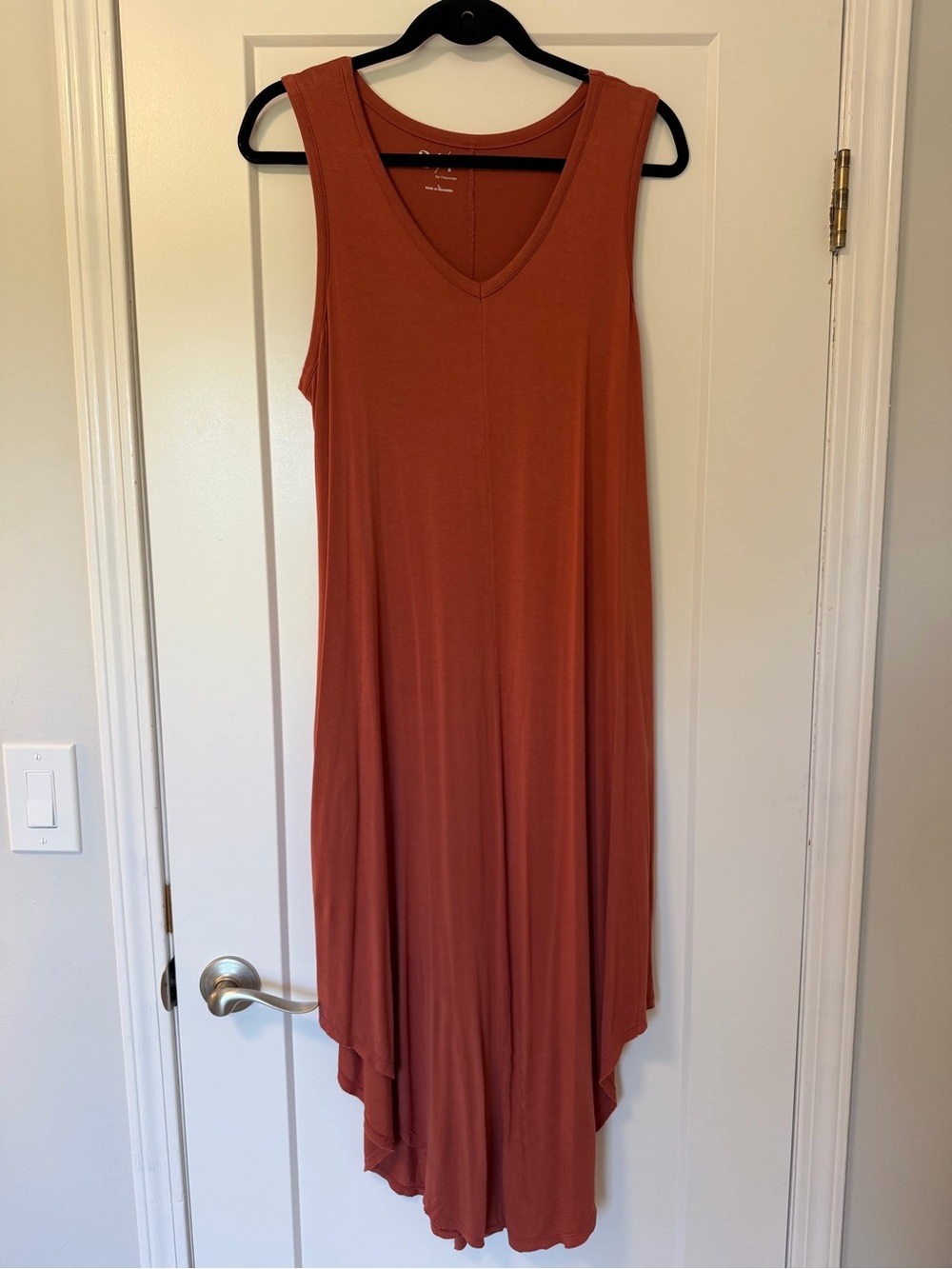 Maurices 24/7 Sleeveless V-Neck Maxi Dress in Rust